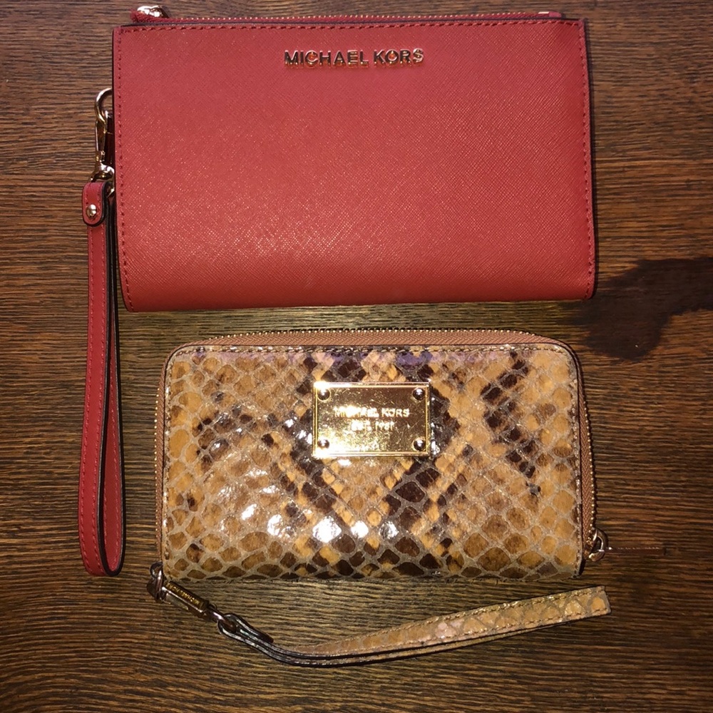 BUNDLE: Two Michael Kors Wristlette Wallets